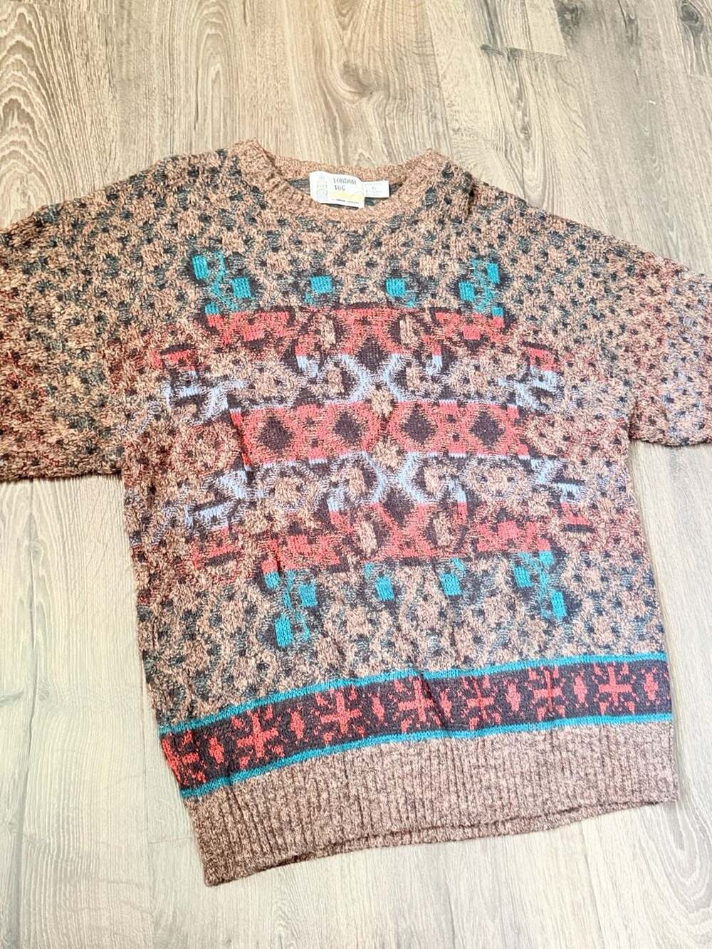 Vintage London Fog Geometric Pattern Sweater XL